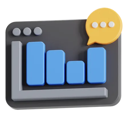 Data Visualization With Bar Chart 3D Icon