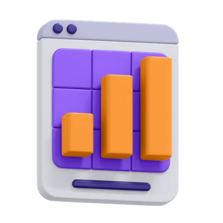 An Icon Of Bar Chart Report Window In 3 D Format 3D Icon
