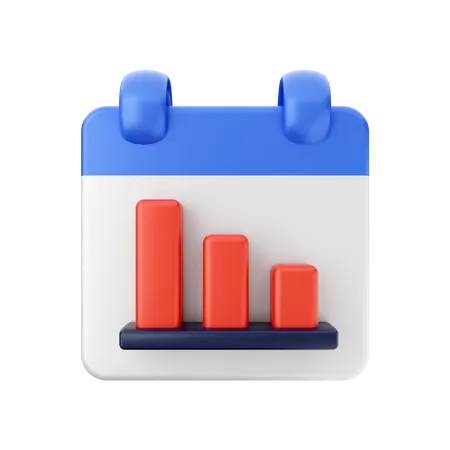 Bar Chart Calendar  3D Icon