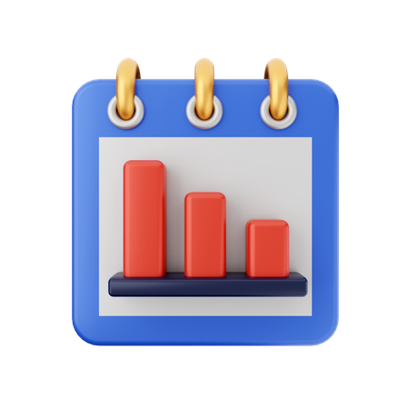 Bar Chart Calendar  3D Icon