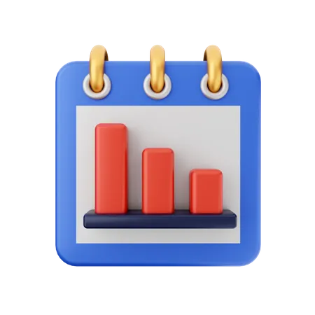 Bar Chart Calendar  3D Icon