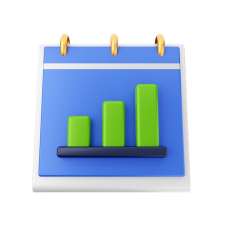 Bar Chart Calendar  3D Icon