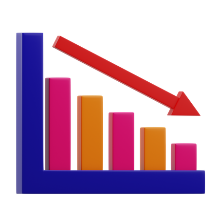 Bar Chart Go Down  3D Icon