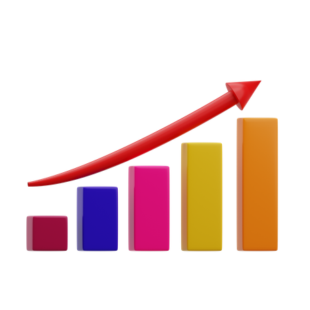 Bar Chart Go Up  3D Icon