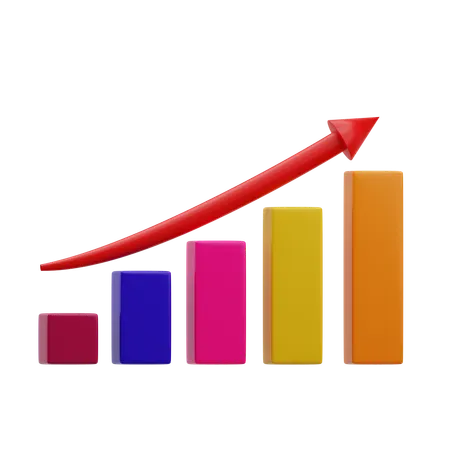 Bar Chart Go Up  3D Icon