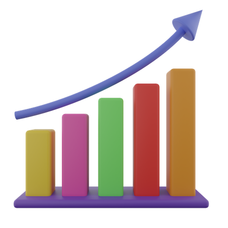 Bar Chart Growth  3D Icon