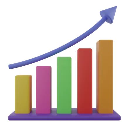 Bar Chart Growth  3D Icon