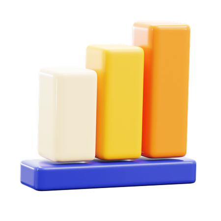 Bar chart statistic  3D Icon