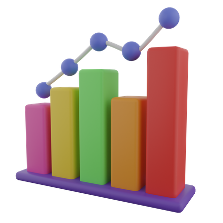 Bar Chart Trading Growth  3D Icon