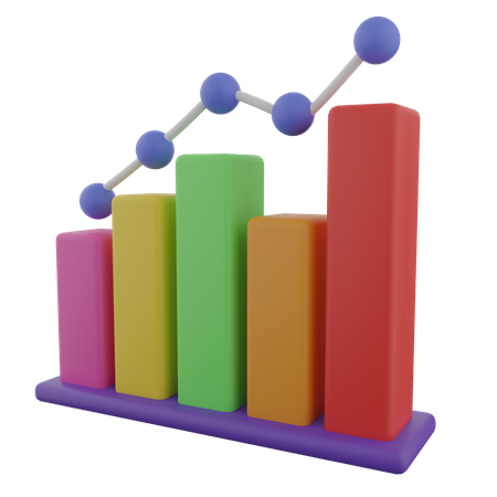 Bar Chart Trading Growth  3D Icon