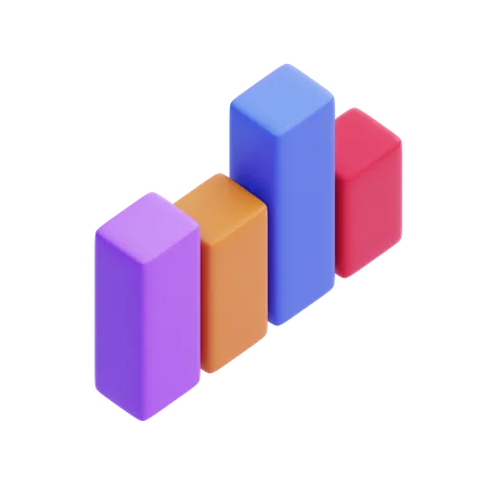 Bar Chart Vertical  3D Icon