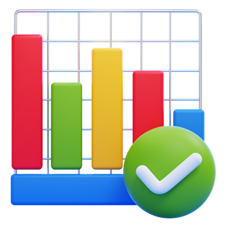 Bar Chart With A Checkmark  3D Icon
