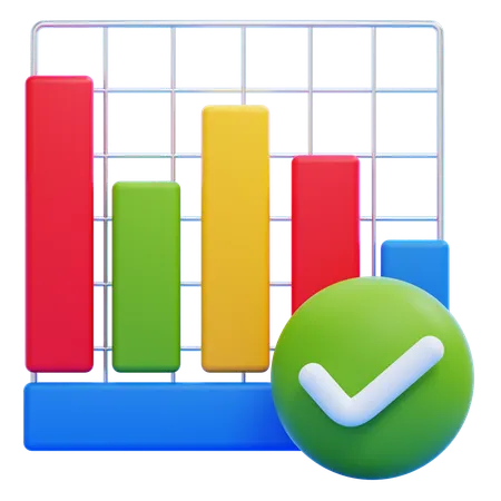 Bar Chart With A Checkmark  3D Icon