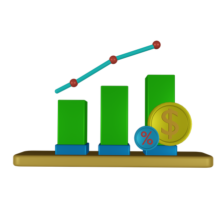 Bar Charts  3D Icon