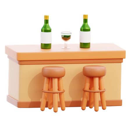 Bar Counter  3D Icon