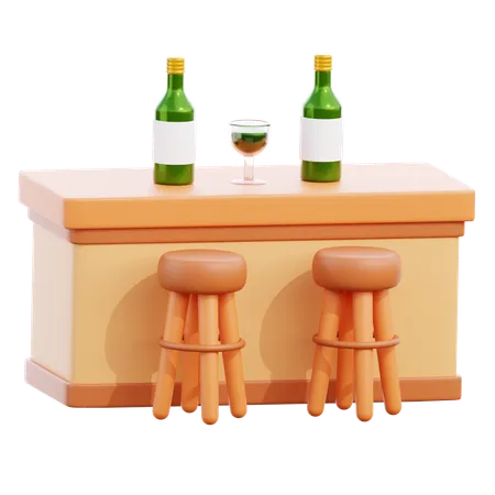 Bar Counter  3D Icon