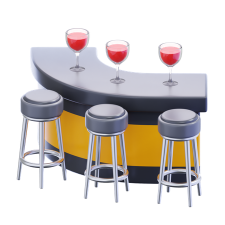 Barra de bebidas  3D Icon