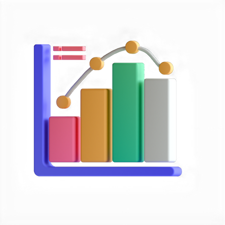 Bar Graph  3D Icon