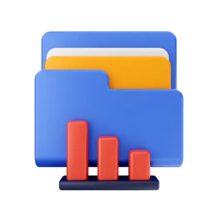 Bar Graph Folder  3D Icon