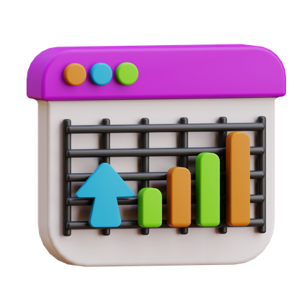 Bar Graph Increasing  3D Icon
