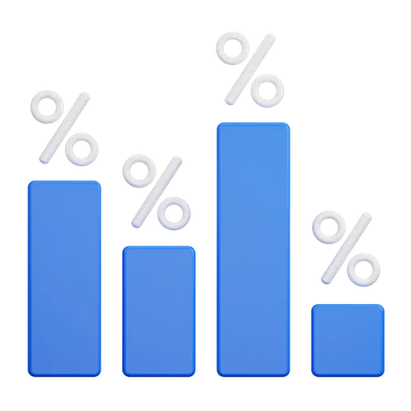 Bar Percent  3D Icon