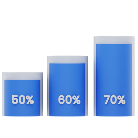 Bar percentage  3D Icon
