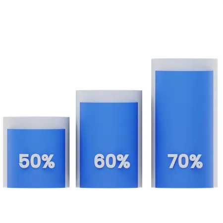 Bar percentage  3D Icon