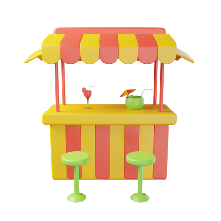 Bar playa  3D Illustration