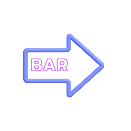 Bar Sign Arrow  3D Icon