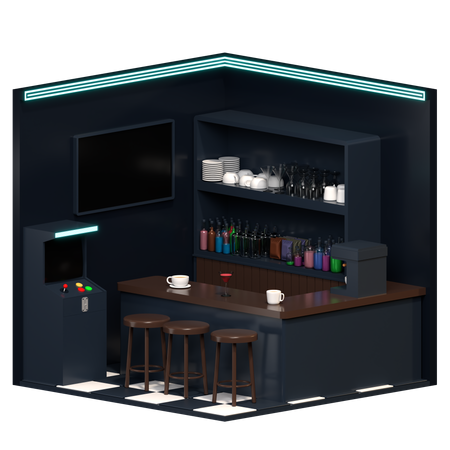 Bar Table  3D Icon