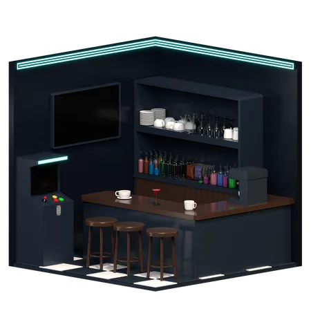 Bar Table  3D Icon