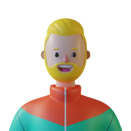 Barba masculina  3D Illustration