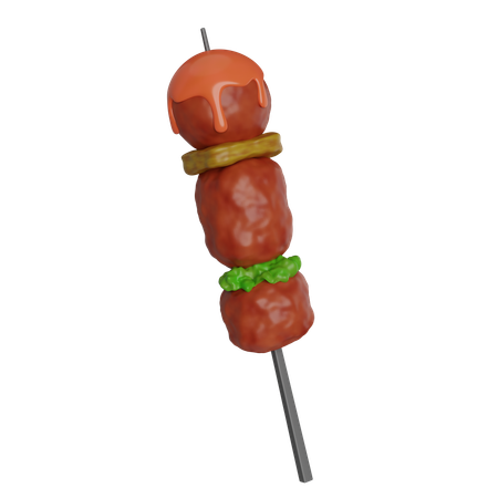 Satay de barbacoa  3D Icon