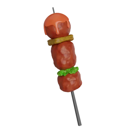 Satay de barbacoa  3D Icon