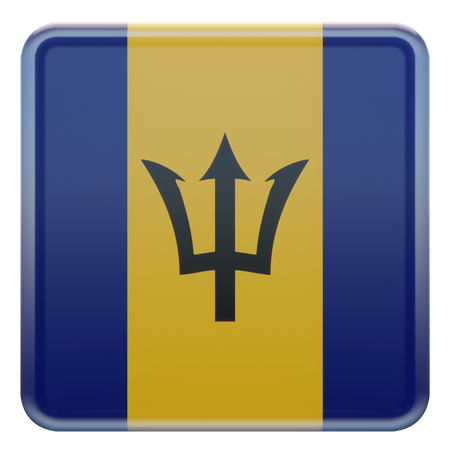 Barbados Square Flag  3D Icon