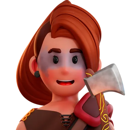 Barbarian Axe Fighter 3D Icon