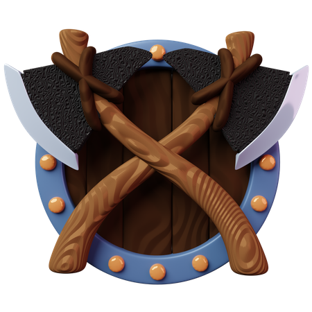 Barbarian Badges  3D Illustration