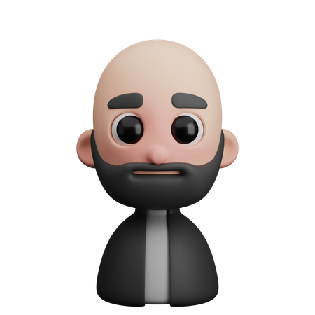 Homme à barbe  3D Icon