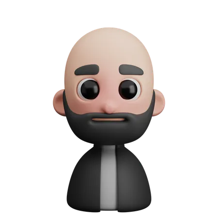 Homme à barbe  3D Icon