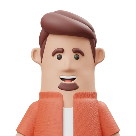 Homme à barbe  3D Illustration