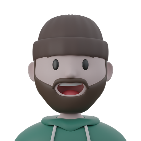 Homme à barbe  3D Icon