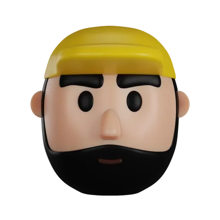 Homme à barbe  3D Icon