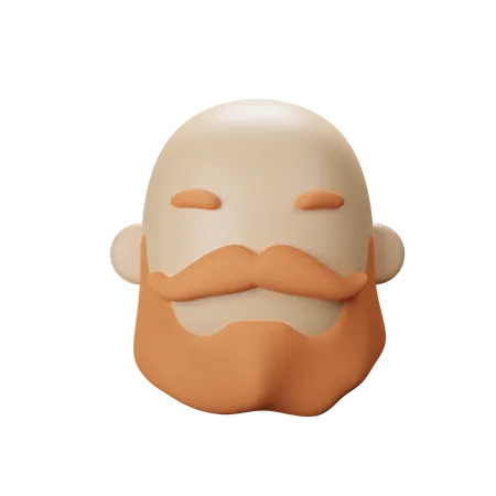 Homme à barbe  3D Icon