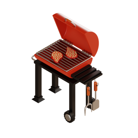 Machine à barbecue  3D Illustration