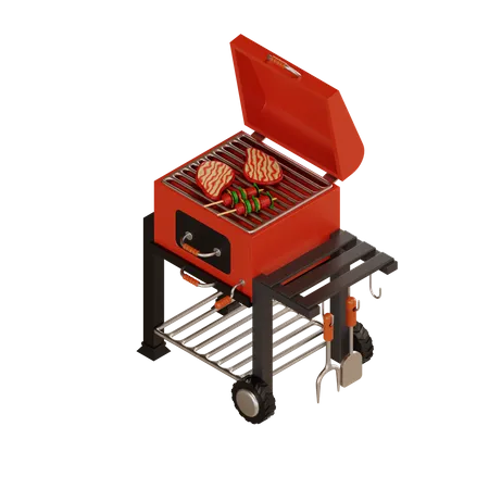 Machine à barbecue  3D Illustration