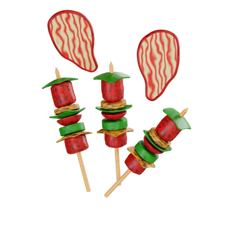 Nourriture pour barbecue  3D Illustration