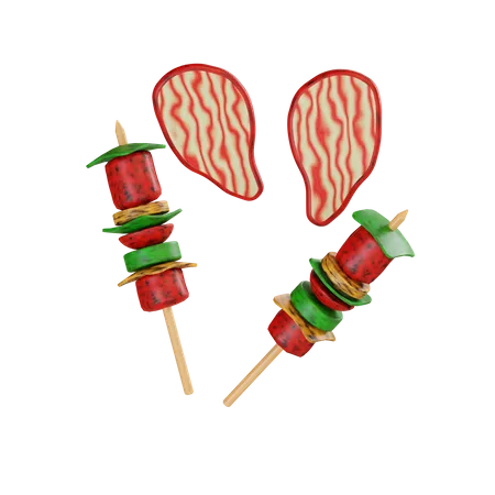 Nourriture pour barbecue  3D Illustration