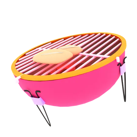 Poêle à barbecue  3D Illustration