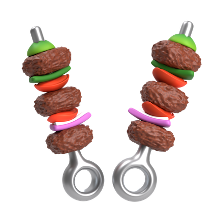 バーベキュー串  3D Icon