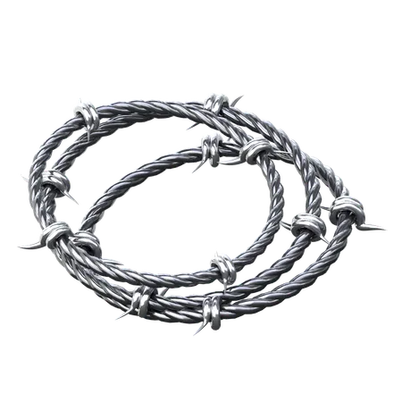 Barbed Wire 3 D Military Icon 3D Icon